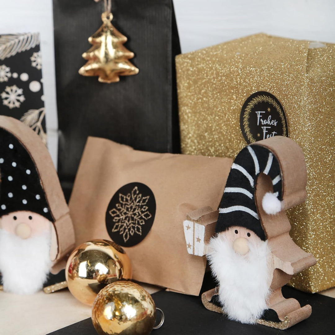 Logbuch-Verlag 18 Gold weisse Baumanhänger Weihnachten aus Metall 5 cm edel Stern Baum Herz Deko Bau