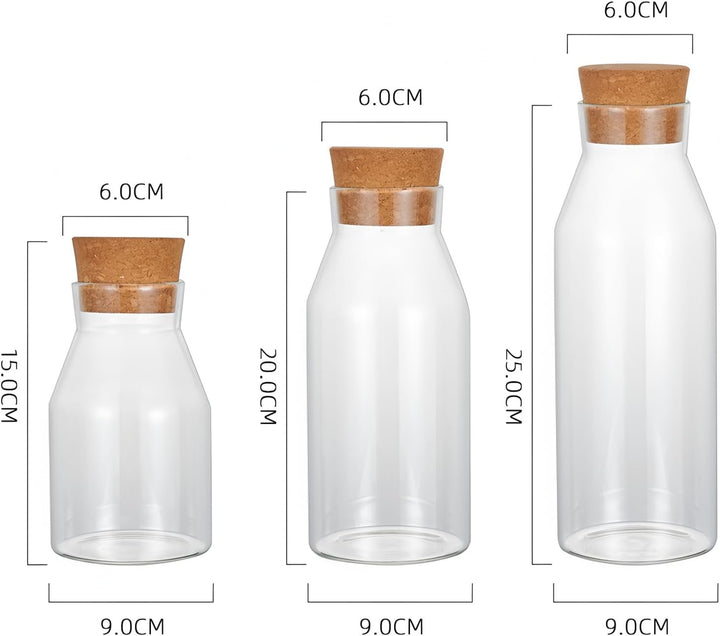 Glas Vorratsdosen mit Korkstopfer Moderner Glasbehälter Luftdicht Gläser mit Holzdeckel, 900ml/30.4