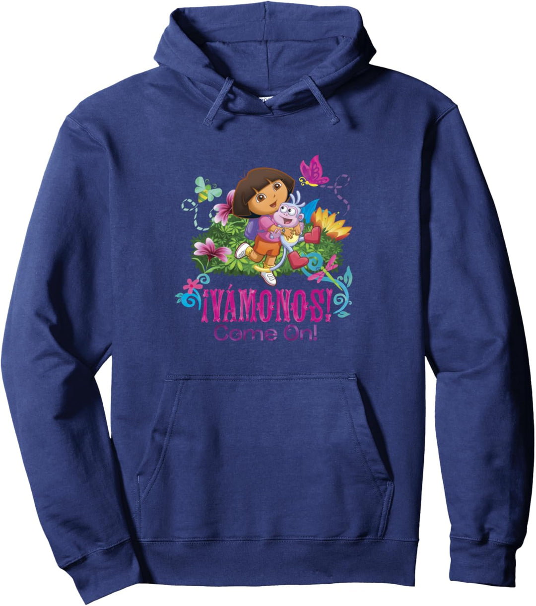 Dora the Explorer Vamanos! Dora And Boots Floral Pullover Hoodie