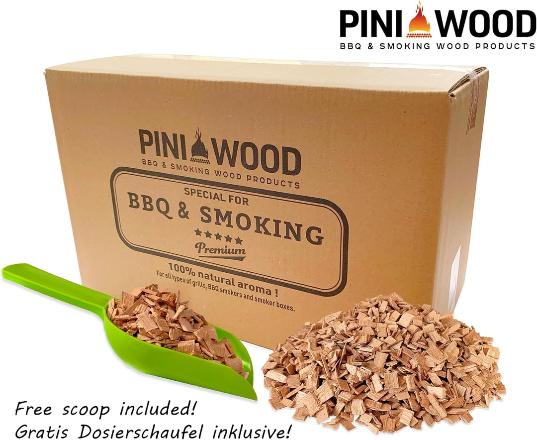 PINI 5 Kg Räucherchips Apfel 6-12 mm Smoking Chips Räucherspäne 18 Liter