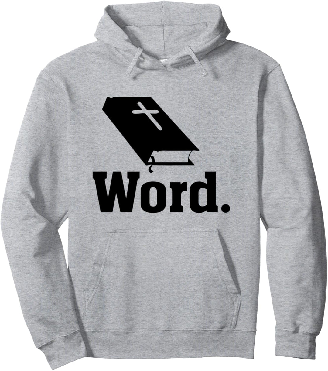 Word. Bible - Funny Christian Cross Silhouette Image Pullover Hoodie