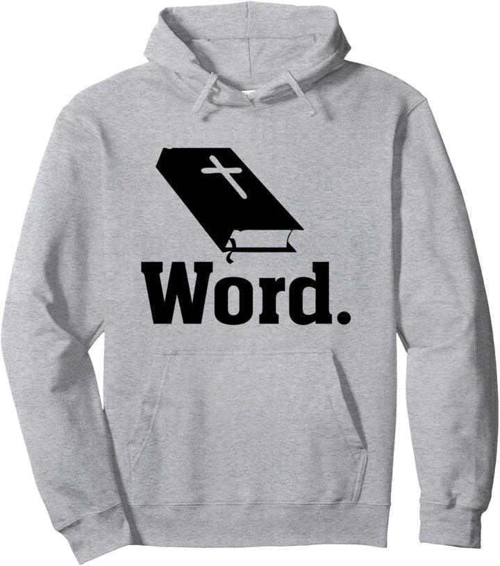 Word. Bible - Funny Christian Cross Silhouette Image Pullover Hoodie
