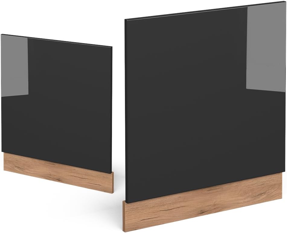 Vicco Frontblende R-Line, Anthrazit Hochglanz/Goldkraft Eiche, 60 cm ohne Arbeitsplatte Anthrazit Ho