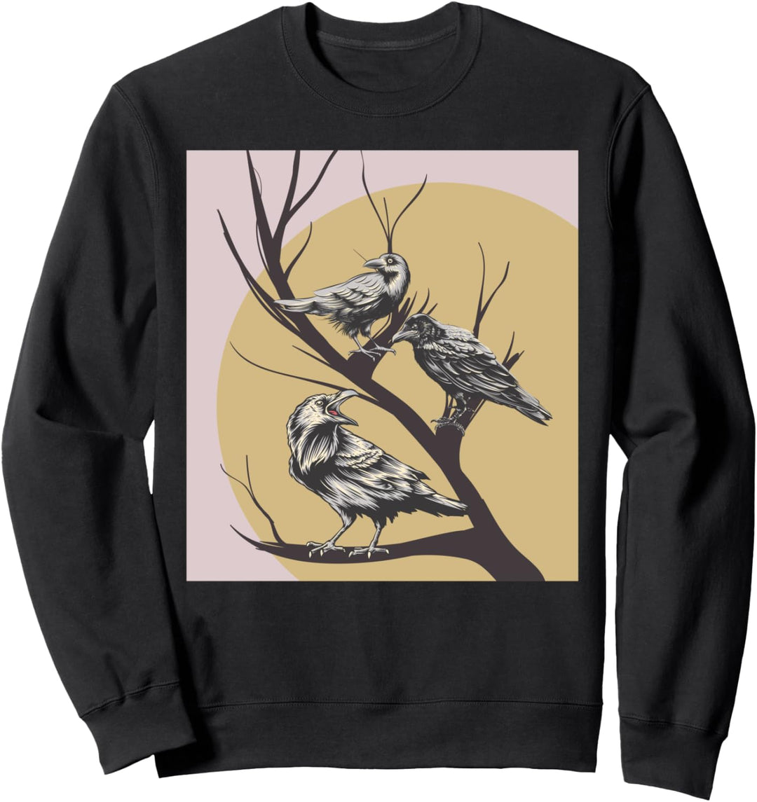 Rabe Krähe Aesthetic Vogel Retro Sweatshirt