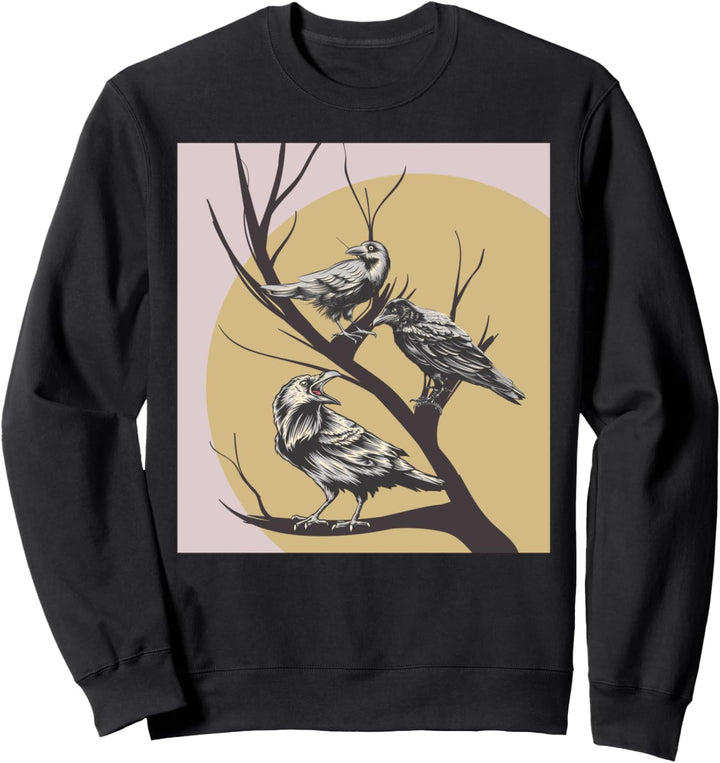 Rabe Krähe Aesthetic Vogel Retro Sweatshirt