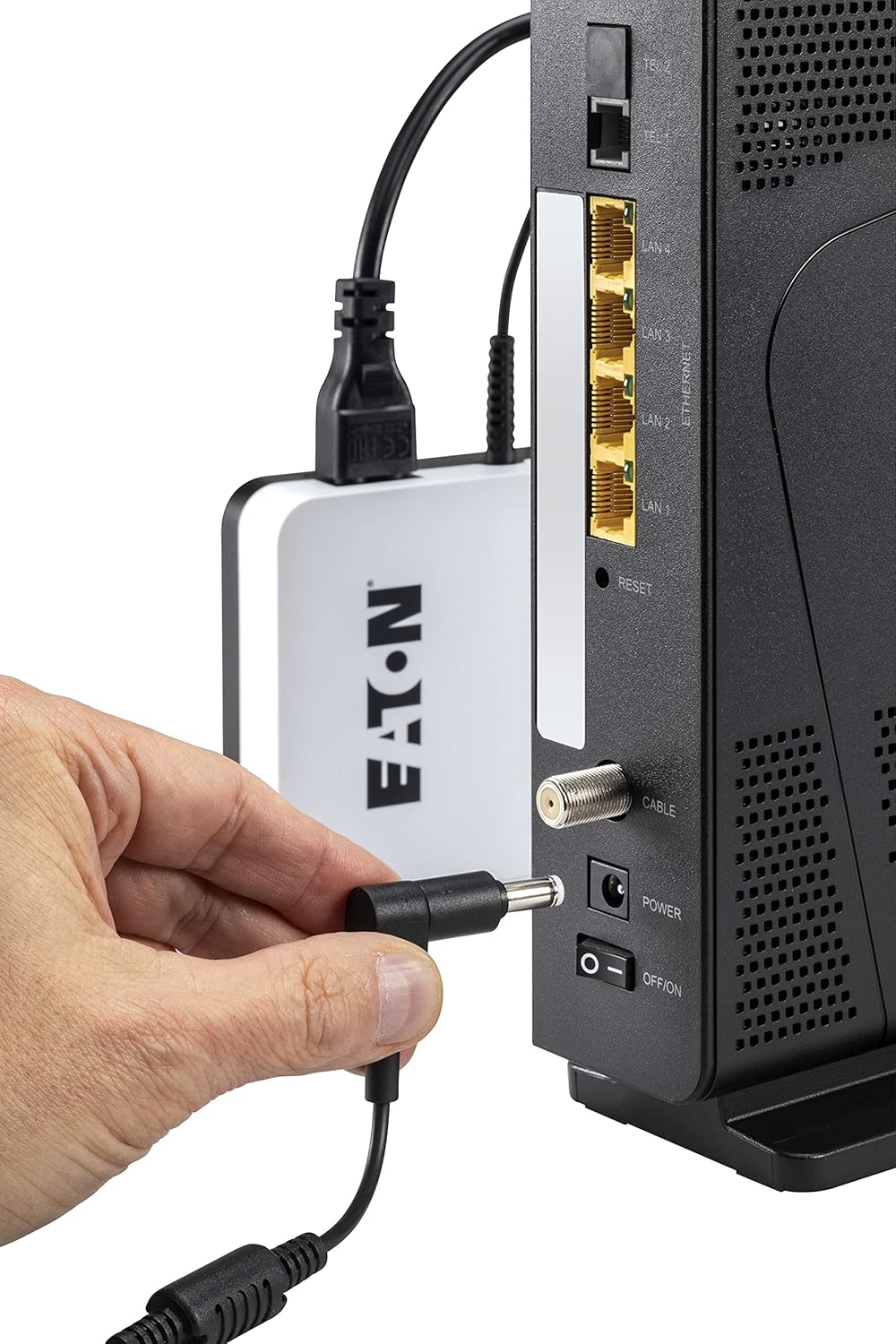 Eaton 3S Mini UPS 3SM36 – DC‑USV 36W – 9/12/15/19V, Lithium‑Ionen, geräuschlos, sichert Router & Sma