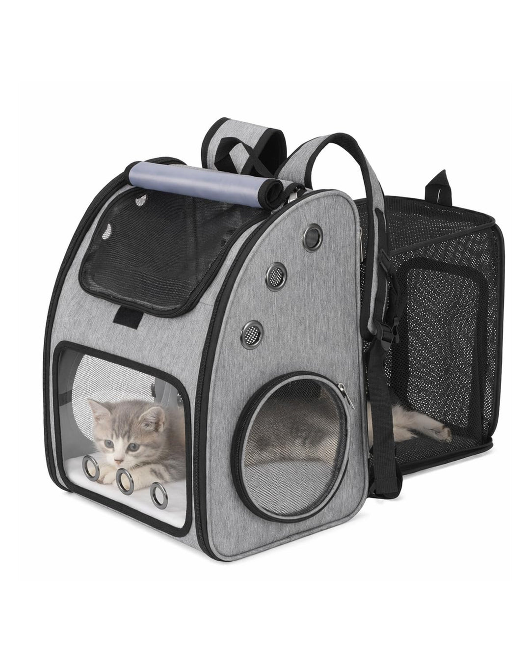 COVONO Erweiterbarer Haustier-Rucksack für Katzen, Hunde und Kleintiere, tragbare Haustier-Reisetasc