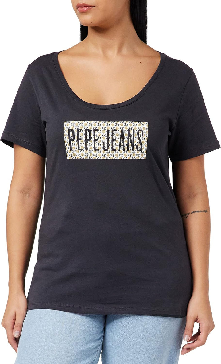 Pepe Jeans Damen Susan T-Shirt XS Schwarz (Black), XS Schwarz (Black)