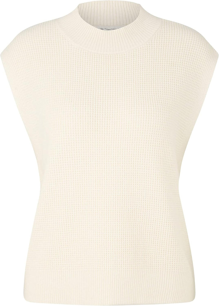 TOM TAILOR Damen Pullunder mit Rollkragen, 28130 - Soft Buttercream