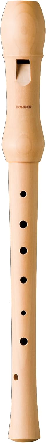 HOHNER HOB9565 Blockflöte, Musica Line, deutsch, zweiteilig, Birnbaum hell &amp; Voggy&