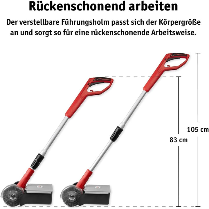 WALTER 2in1 Fugenreiniger 400W mit Fangbox - Inkl. Metall- & Nylonbürste - 3000 U/min Drehzahl - Eff