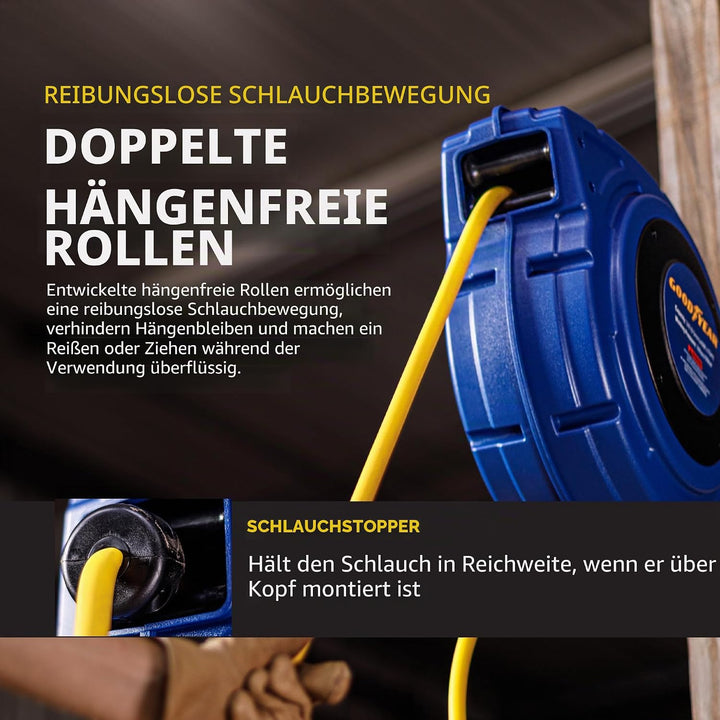 Goodyear 27527153g Enclosed einziehbare air Compressor/Wasser schlauchaufroller mit 3/8 in. x 50 ft.