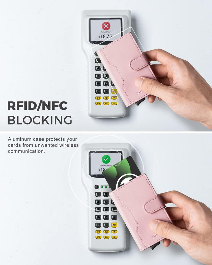 VULKIT Kartenetui Herren &amp; Damen RFID Schutz Kreditkartenetui Metall mit 3 Kreditkarte Fächern und 1