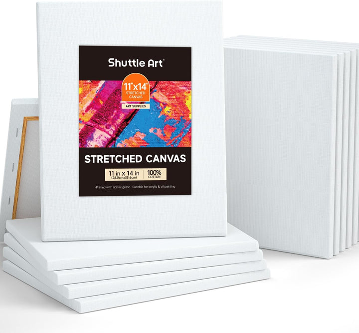 Shuttle Art 12 Leinwand auf Keilrahmen, 27,9 cm x 35,6 cm (11 x 14 zoll) weisse Leinwände zum Bemale
