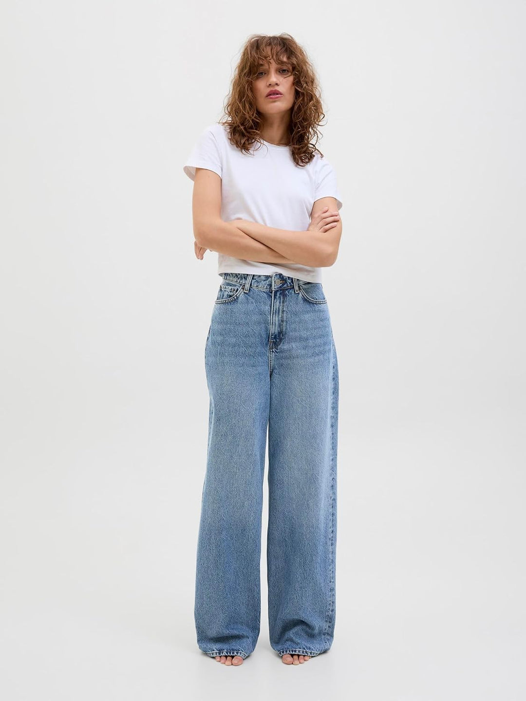 JJXX Female Wide fit Jeans JXTOKYO Wide HW CR6013 LN 24W / 30L Light Blue Denim, 24W / 30L Light Blu