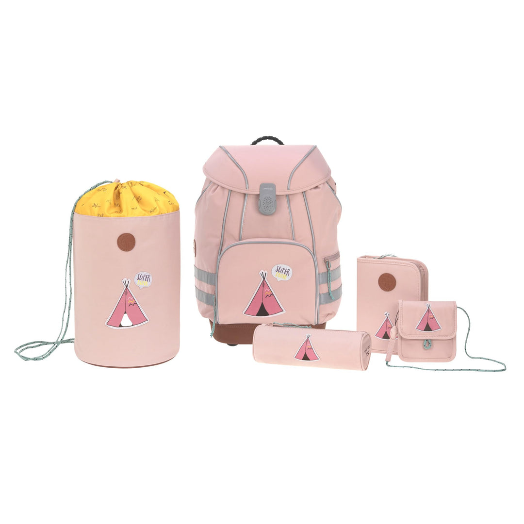 LÄSSIG Schulranzen Set mit Sporttasche, Federmäppchen, Stiftemäppchen, Turnbeutel und Brustbeutel ab