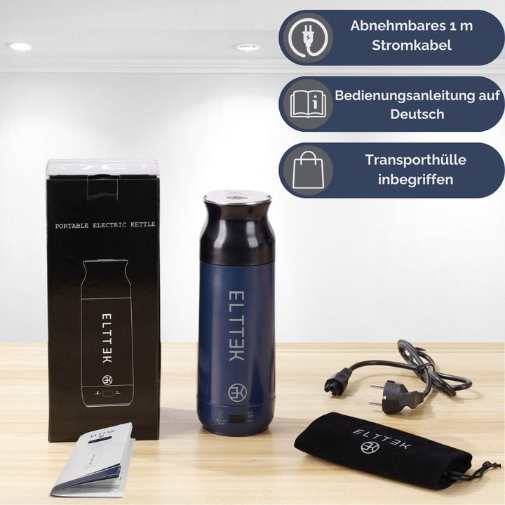 ELTTEK 450ml, Reise Wasserkocher Klein, 12 Temperaturoptionen, Mini-Wasserkocher für Reisen, kleiner