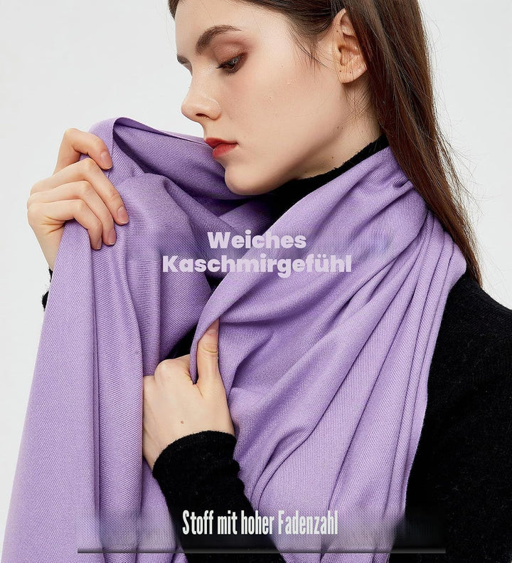 Pashmina Schals und Wraps Schals für Damen Hochzeit Party Winter Warme Lange Solid Color Hellviolett
