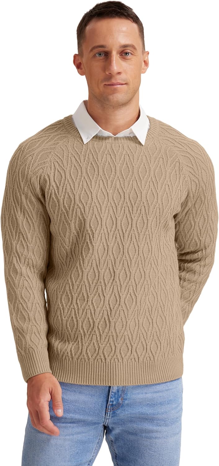 Sailwind Herren Strickpullover Zopfstrick Rundhalsausschnitt Warm Langarmpullover Herren Tops Winter