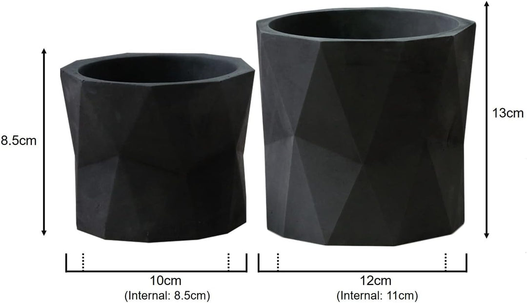 Olly &amp; Rose Designer-Blumentopf-Set, geometrisches Design, 2 Stück, für den Innen- und Aussenbereich