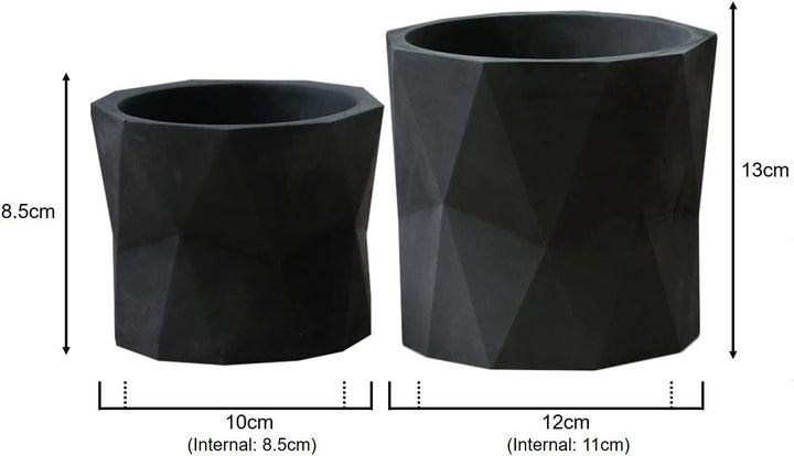 Olly &amp; Rose Designer-Blumentopf-Set, geometrisches Design, 2 Stück, für den Innen- und Aussenbereich