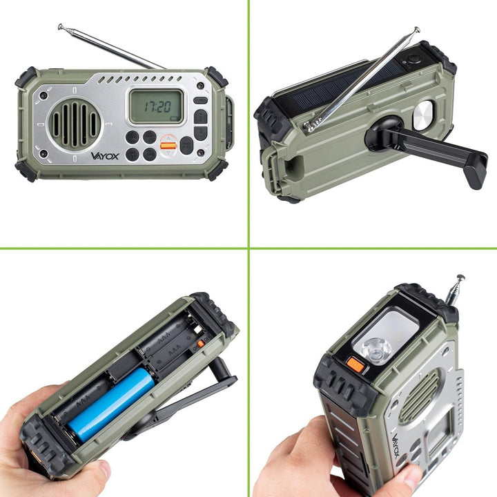 Vayox VA0440 Tragbares Campingradio Kurbelradio Solar 2000mAh