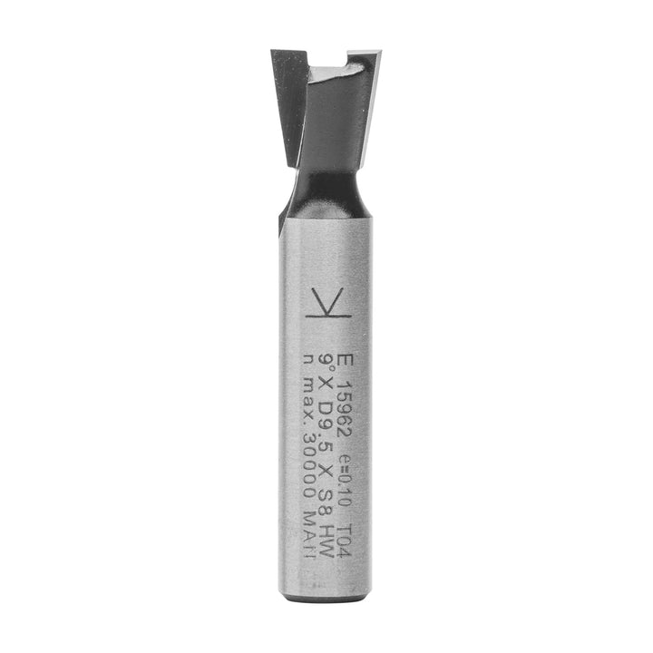 ENT 15962 Gratfräser VHW, Schaft (S) 8 mm, Durchmesser (D) 9,5 mm, NL 9,5 mm, E 9°, SL 32 mm, ohne V