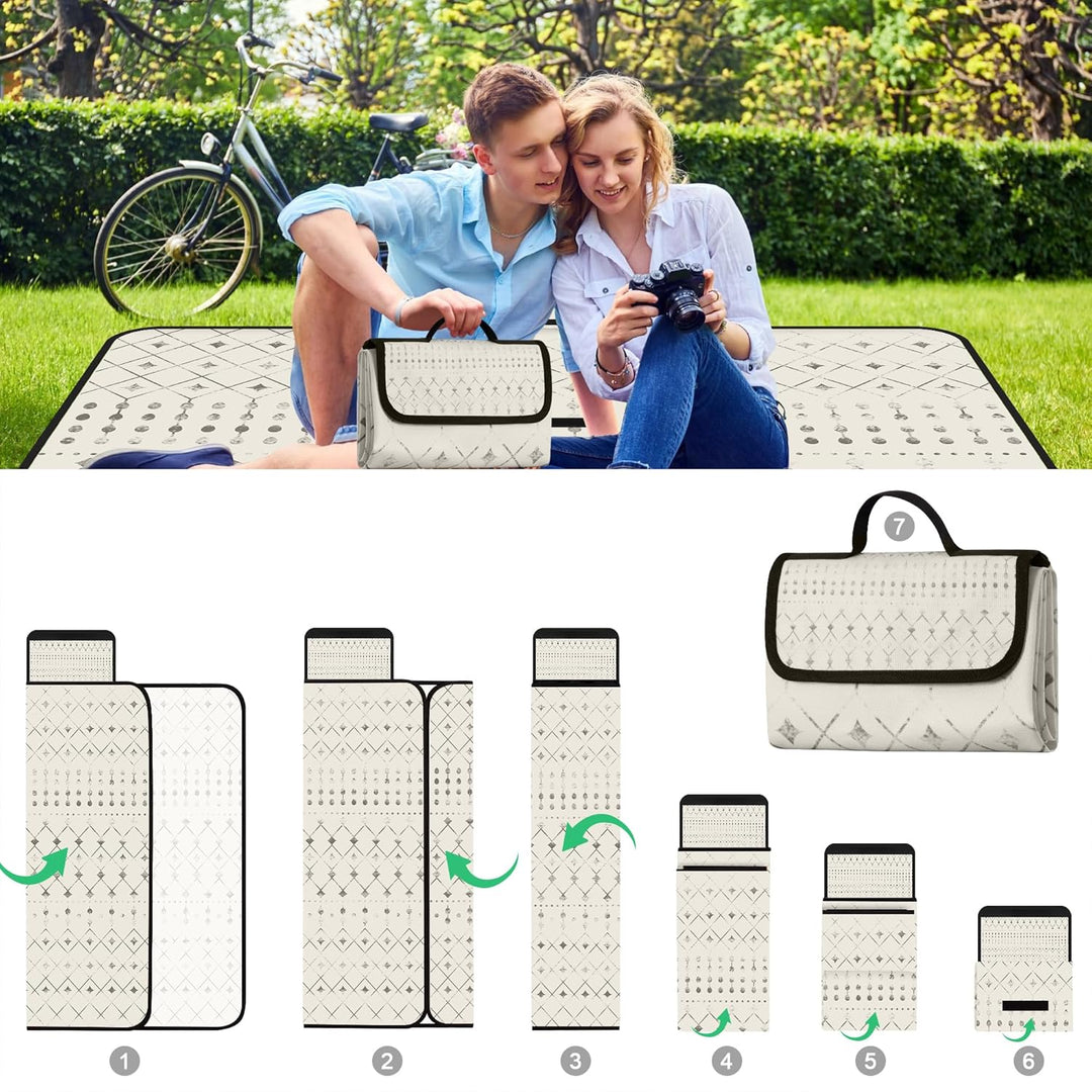 Jopee Picknickdecke Wasserdicht, 200x200cm Extra Gross Sandfrei Stranddecke für 4-6 Personen, Waschb