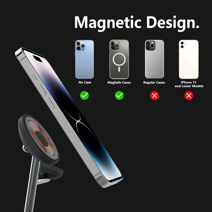 Boaraino Magnetisch Wireless Charger, 3 in 1 Kabellose Ladestation Kompatibel mit iPhone17/16(no Inc