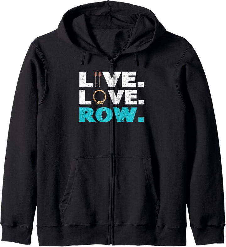 Rudern Live Love Row Ruder-Outfit Herren & Rudersachen Kapuzenjacke