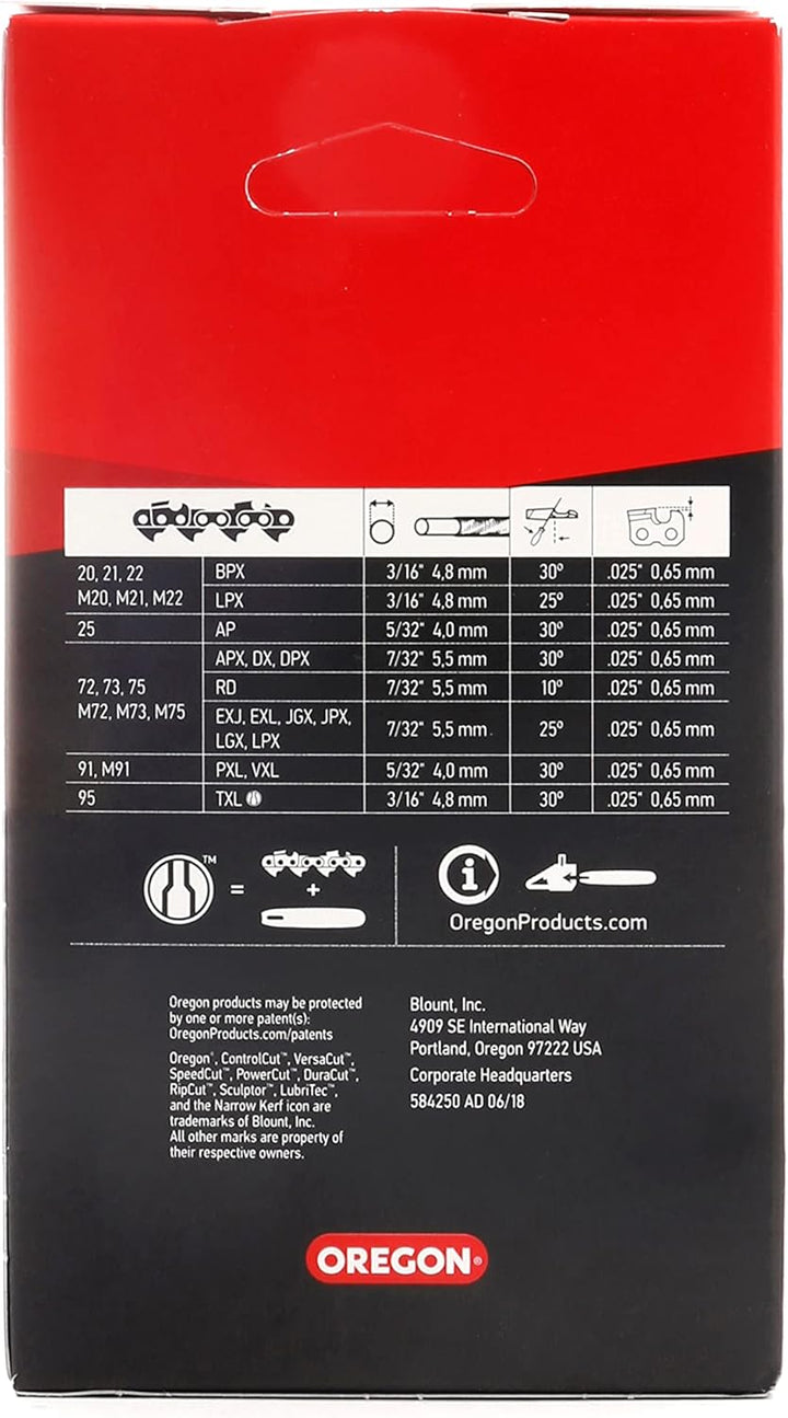 Oregon VersaCut 3/8" Low Profile, 0,050" (1,3 mm) Schnittfuge Halbmeissel Sägekette für 14-Zoll-Schi