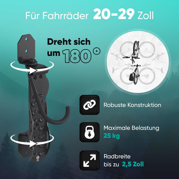 Vertikale Fahrradhalterung Wand | Fahrrad Wandhalterung Garage, Keller, Wohnung - für Rennrad, Ebike