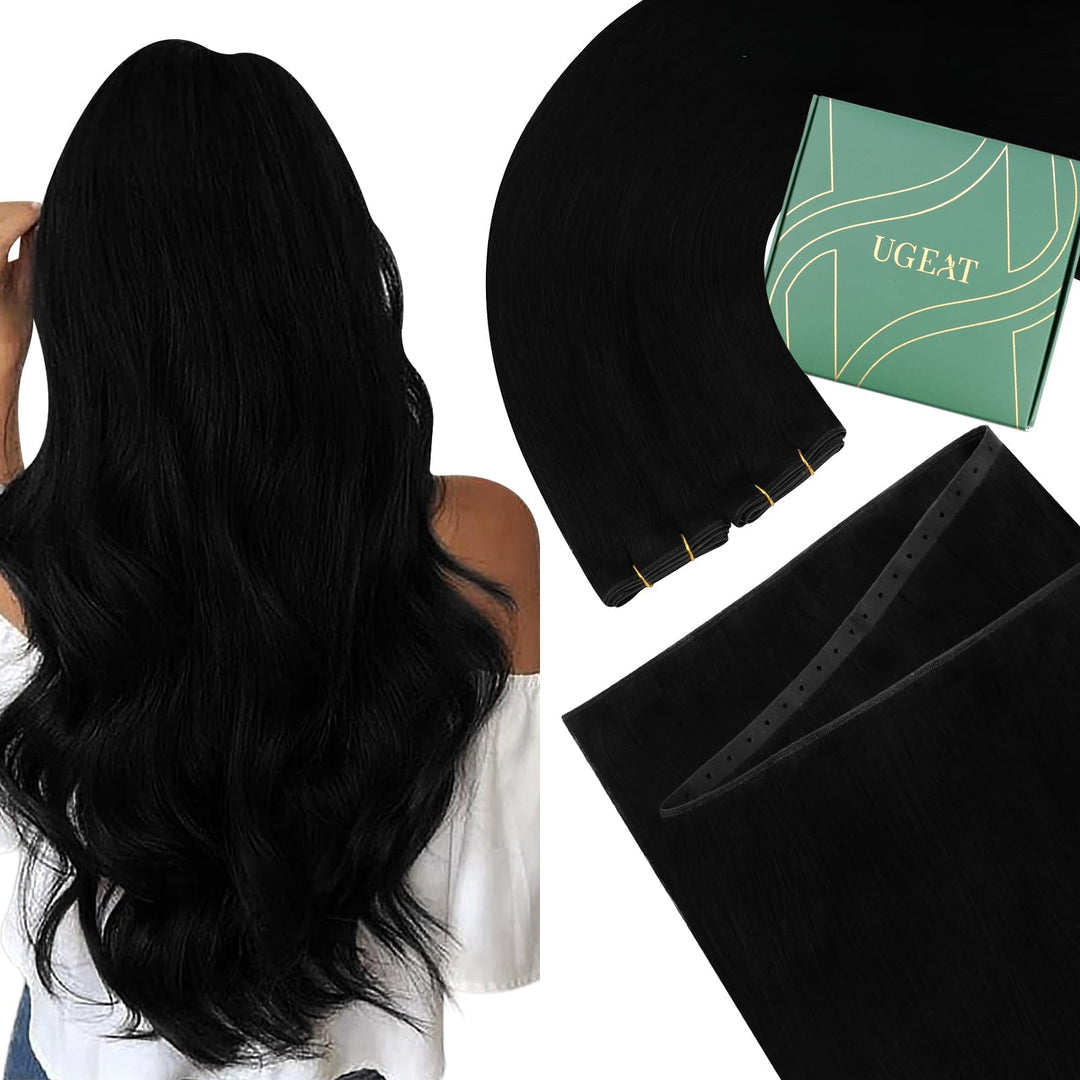 Ugeat Butterfly Extensions Echthaar Schwarz Butterfly Weft Extensions Echthaar Schwarz 45 cm Remy OV