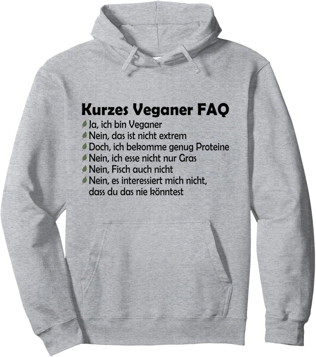 Kurzes Veganer FAQ Pullover Hoodie