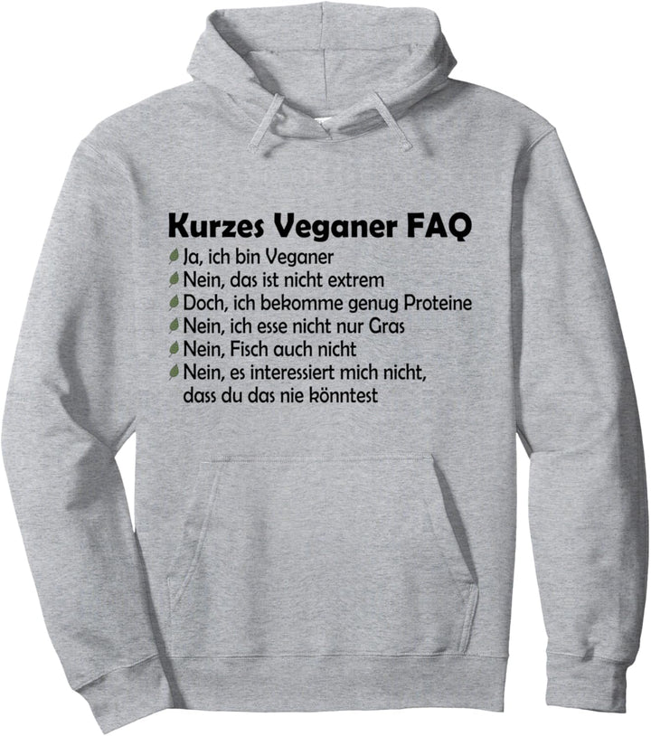 Kurzes Veganer FAQ Pullover Hoodie