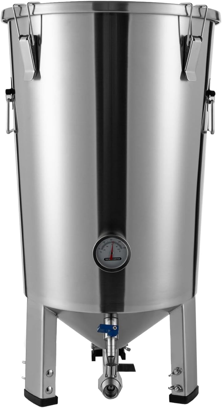 32L Edelstahl Gärbehälter Bierbrauanlage mit Kühlspirale | Bierbraugerät Braueimer-Fermenter ür Bier