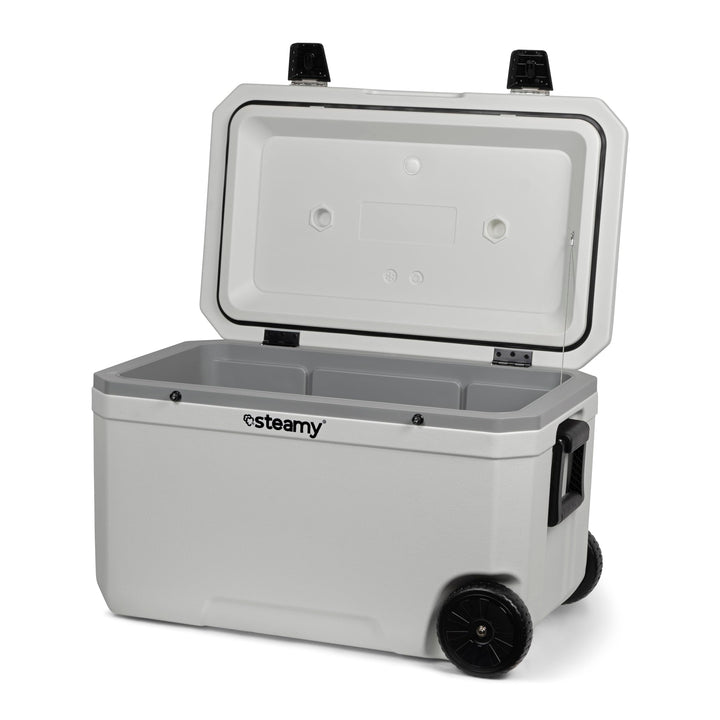 Steamy Marine 70 Roller Kühlbox mit Rollen, 70 Liter, Weiss
