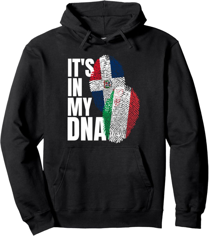 Italienischer und dominikanischer Mix DNA Flag Heritage Pullover Hoodie
