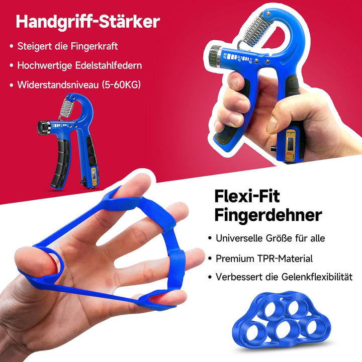 FitBeast Handtrainer Trainingsset (5-teilig), 2 Unterarmgriff Einstellbare Widerstand Handgreifer, F