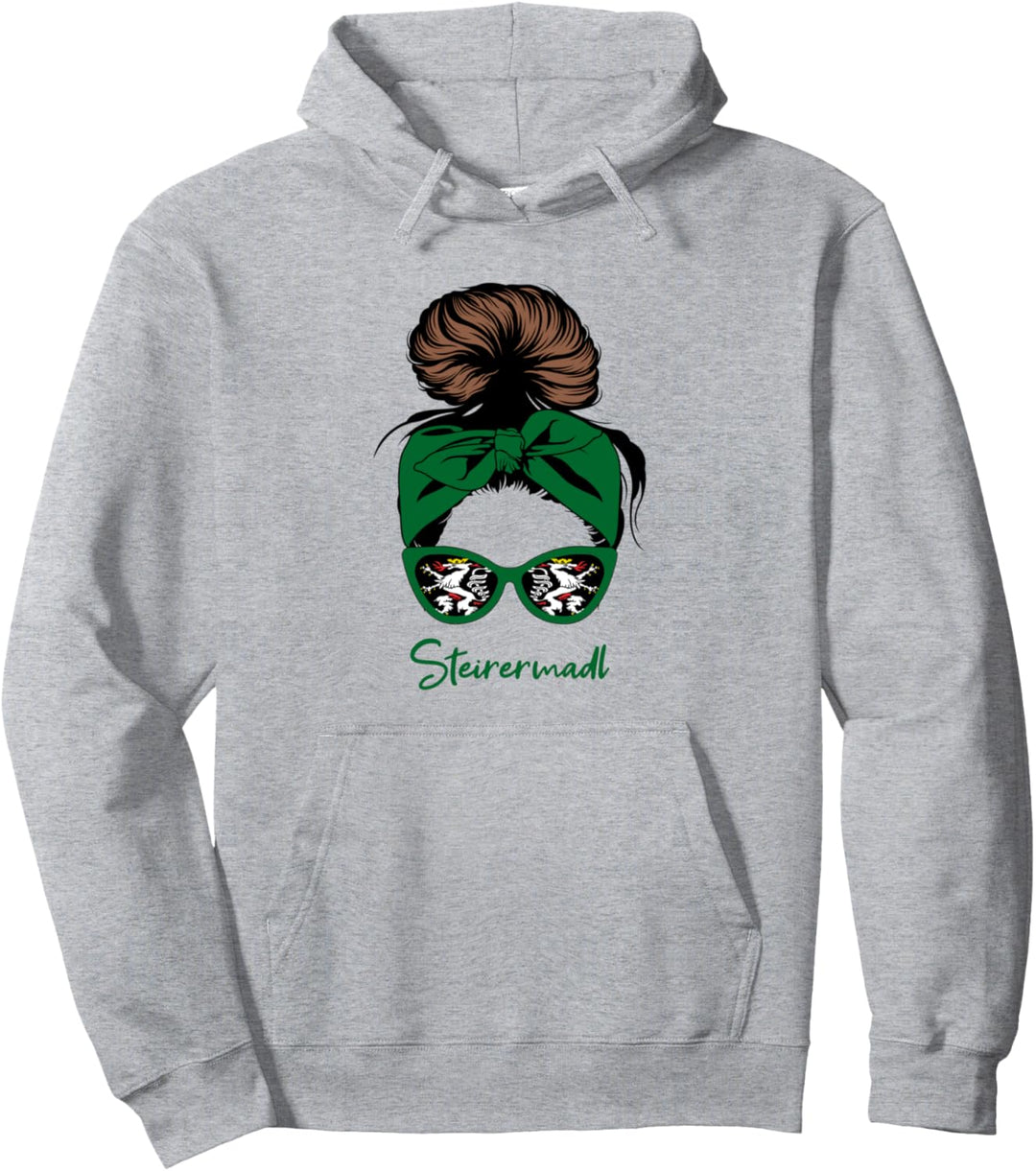 Steiermark Steirer Madl - Messy Hair Bun Dutt Pullover Hoodie