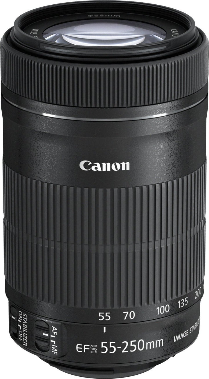 Canon EF-S 55-250mm 1:4-5.6 is STM Tele-Zoomobjektiv (58mm Filtergewinde) schwarz Single, Single