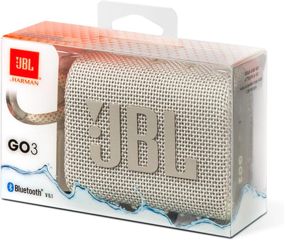 JBL GO 3 kleine Bluetooth Box in Weiss – Wasserfester, tragbarer Lautsprecher für unterwegs – Bis zu