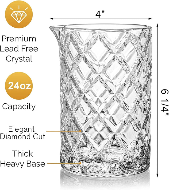 Tebery 2 Stück 700ml Cocktail Mixing Glas, Crystal Cocktail Mixing Krug, dicker Boden nahtlose Bar M
