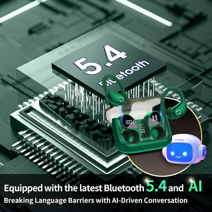 AI Kopfhörer Übersetzer, 3-in-1Bluetooth 5.4 Echtzeit Sprachübersetzer Kopfhörer 164 Sprachen mit Ap