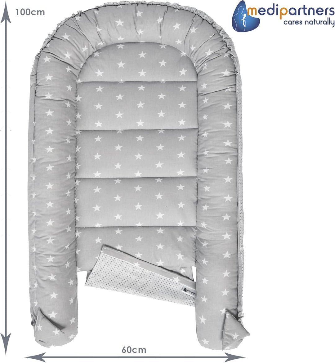 Medi Partners Babynest Kuschelnest Babynestchen 100% Baumwolle Nestchen Reisebett für Babys Säugling