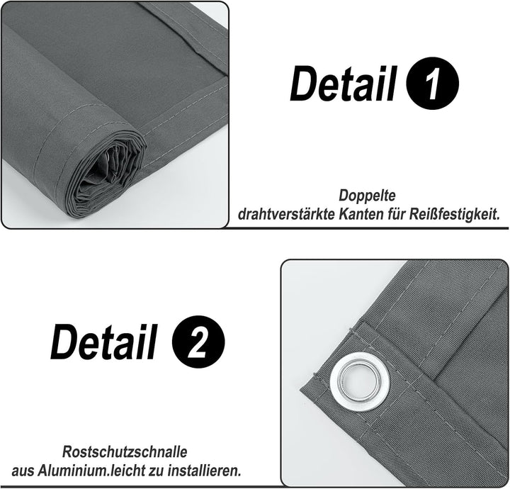 SUNNY GUARD Balkon Sichtschutz Wetterfest 80x300cm Balkonverkleidung Balkonabdeckung Balkonumspannun