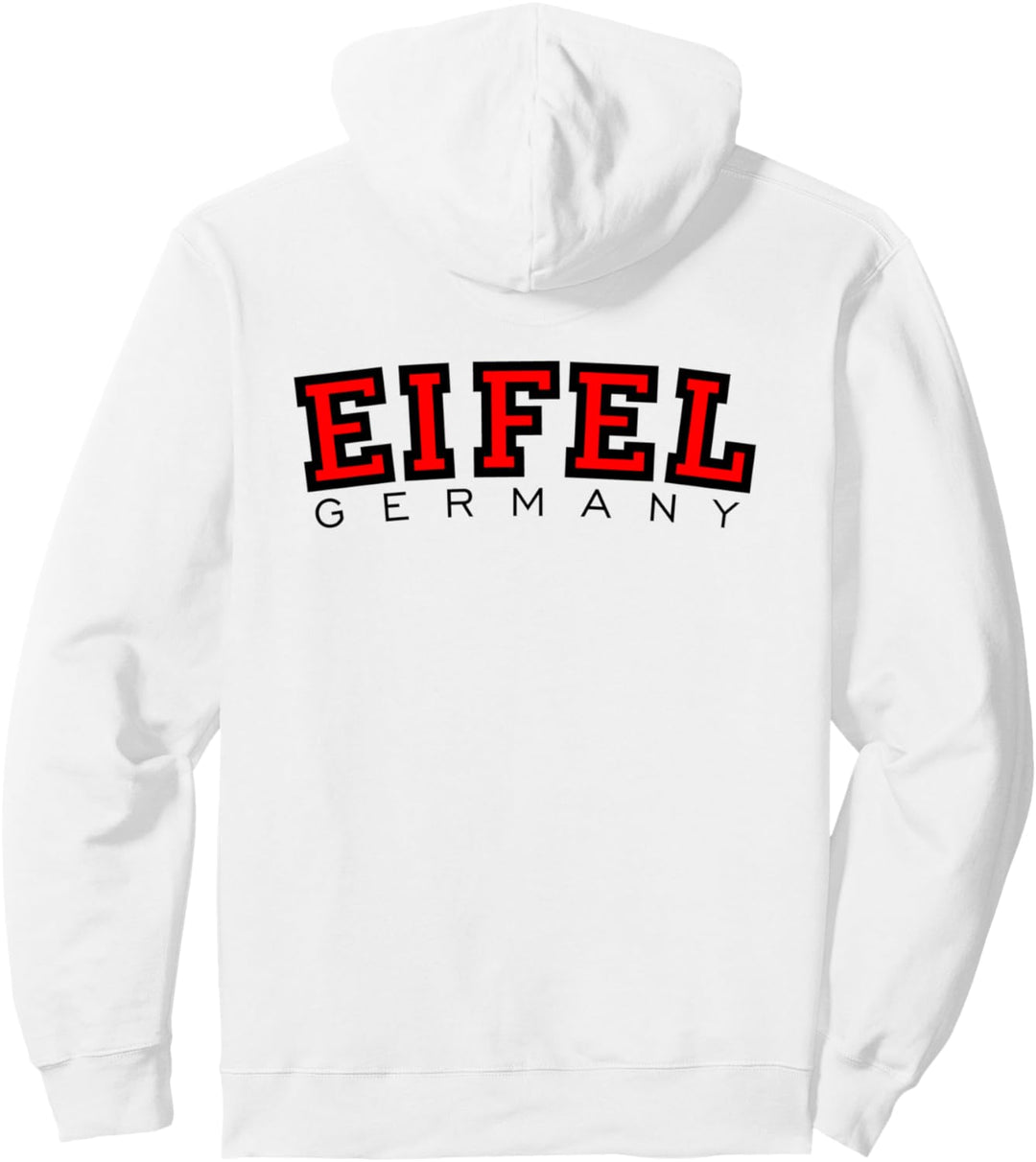 Eifel Germany (Schwarz/Rot Rücken) Eifel Pullover Hoodie