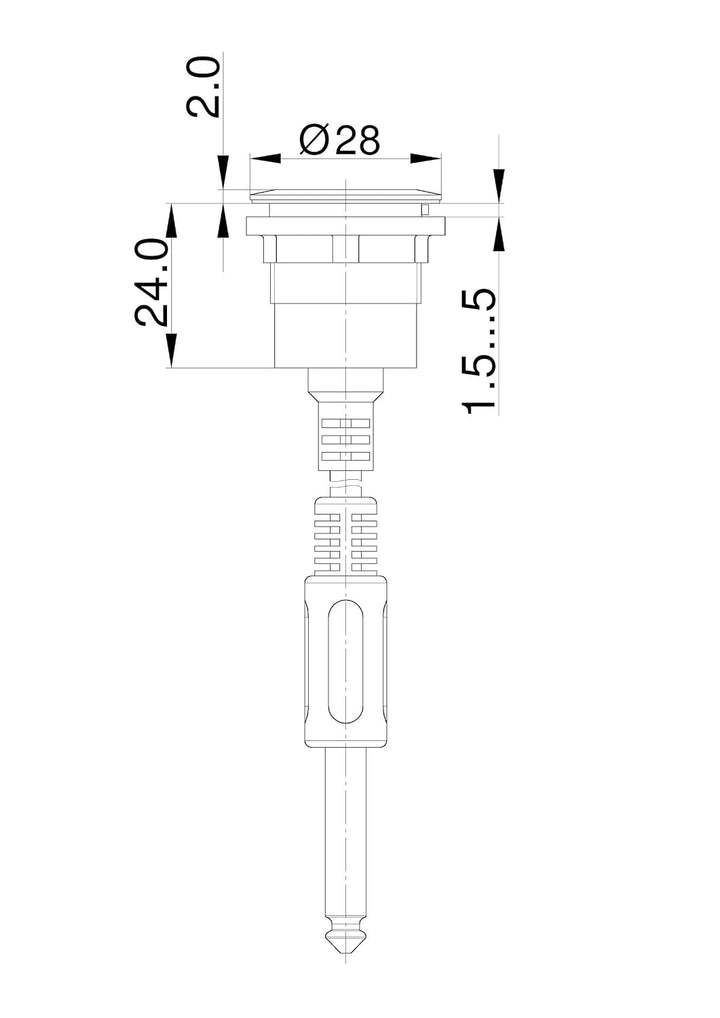 Schlegel 23.001.535 6,3 mm Klinkenstecker-Buchse mit vorne, 1x 6,3 mm Klinkenstecker-Buchse 3-polig