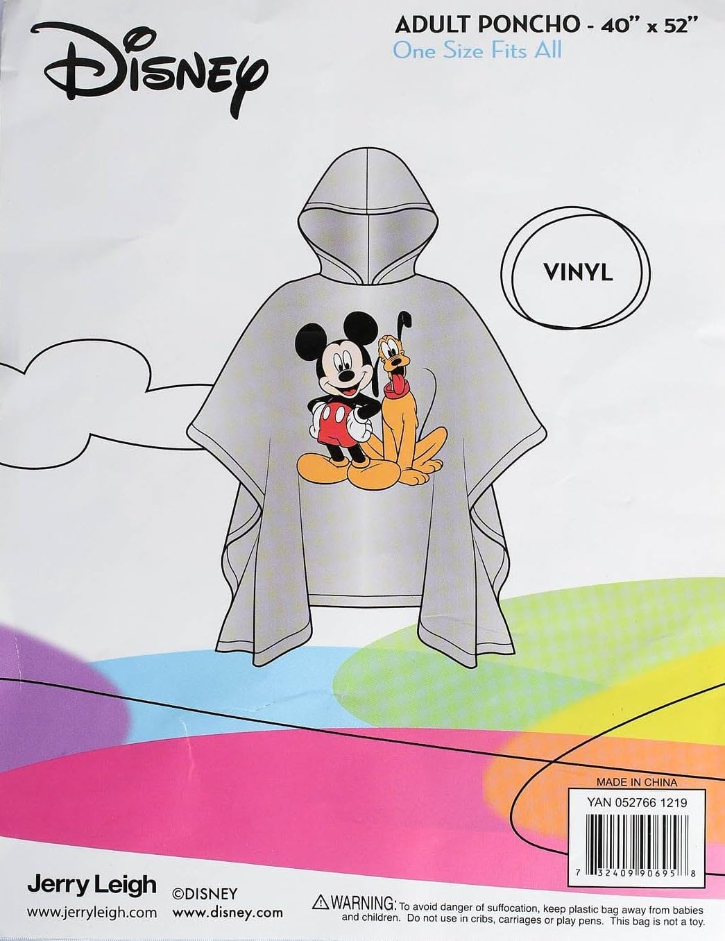 Disney Mickey Mouse Regenponcho Hoodie Druck Unisex (Erwachsene) Einheitsgrösse Mickey Mouse & Pluto