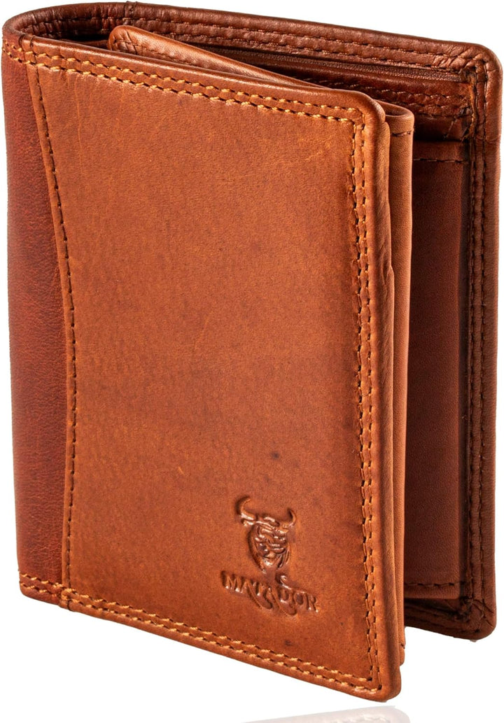 MATADOR Kleines RFID Blocker Portemonnaie Herren Klein Leder | Kleine Geldbörse Herren Slim Wallet m